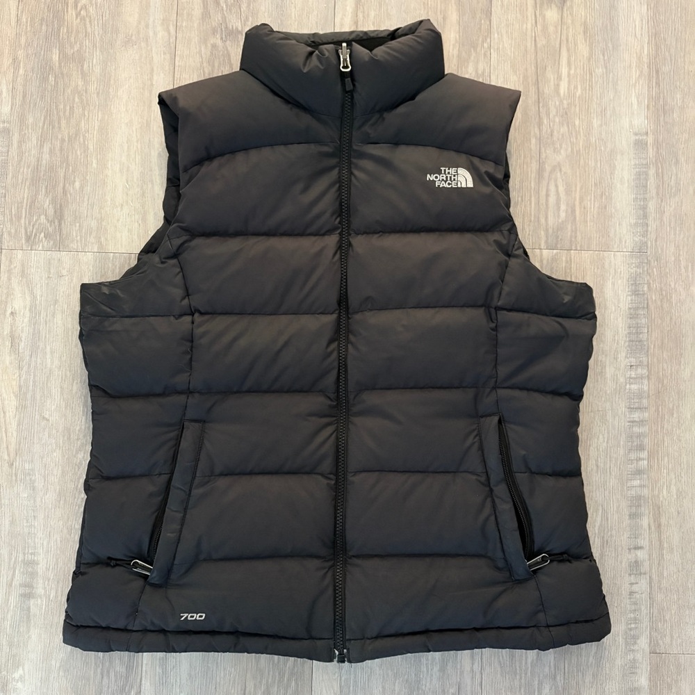 The North Face Nuptse Puffer Vest 700 Fill Goose Down TNF Black Womens L